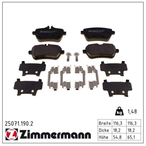 set placute frana,frana disc ZIMMERMANN 25071.190.2