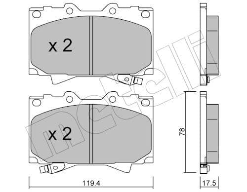 set placute frana,frana disc METELLI 22-0452-0