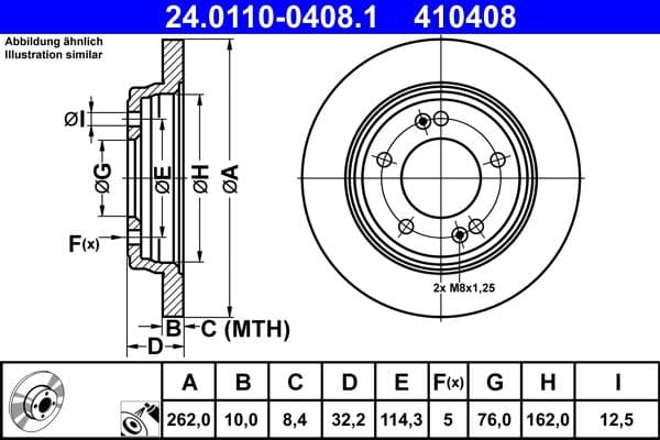 Disc frana ATE 24.0110-0408.1