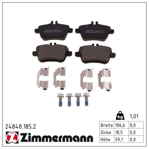 set placute frana,frana disc ZIMMERMANN 24848.185.2