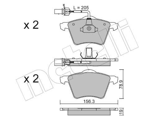 set placute frana,frana disc METELLI 22-0550-1