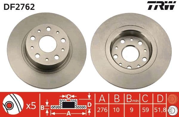 Disc frana TRW DF2762