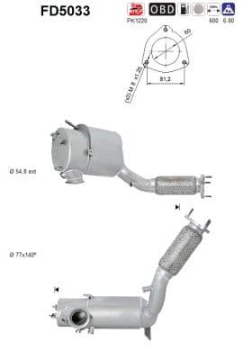 Filtru funingine/particule, sist.de esapament AS FD5033