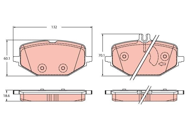 set placute frana,frana disc TRW GDB2372