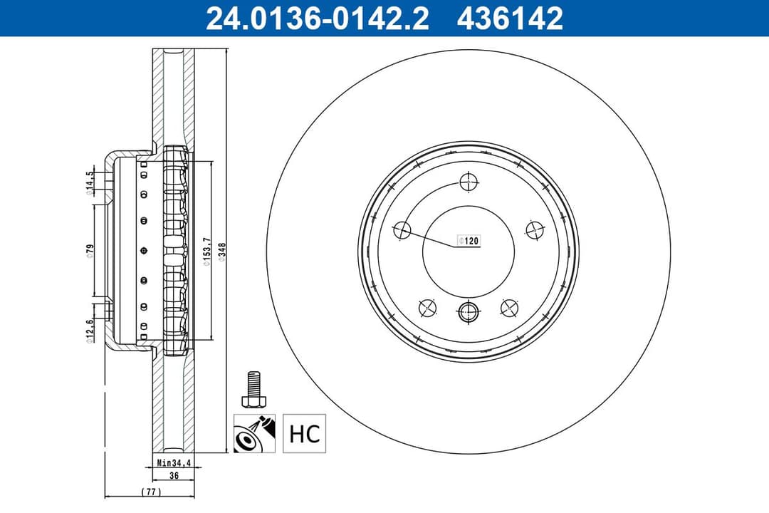 Disc frana ATE 24.0136-0142.2