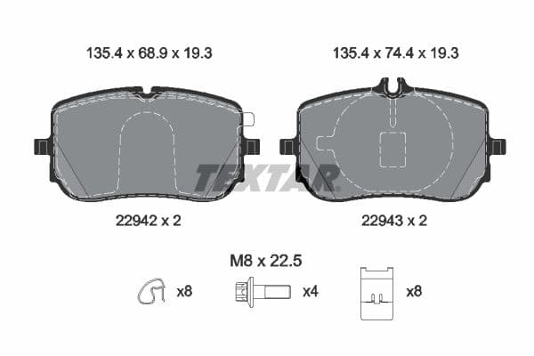 set placute frana,frana disc TEXTAR 2294201
