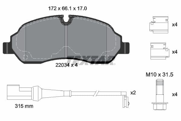 set placute frana,frana disc TEXTAR Q+ 2203401