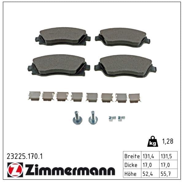 set placute frana,frana disc ZIMMERMANN 23225.170.1