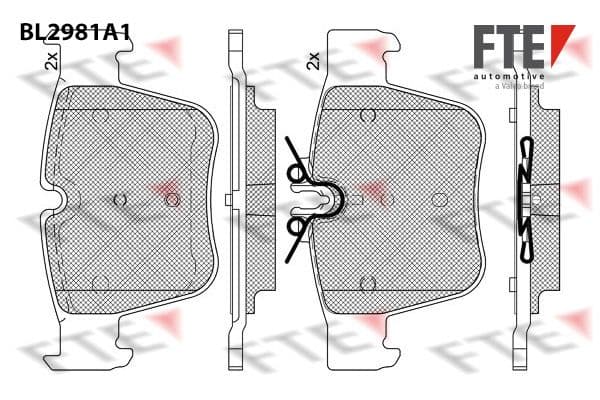 set placute frana,frana disc FTE 9011227