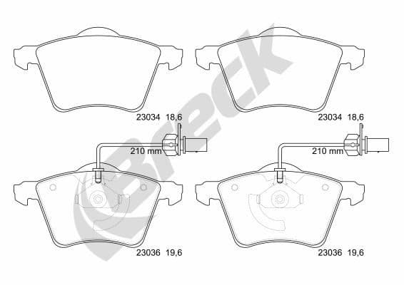 set placute frana,frana disc BRECK 23034 00 703 10