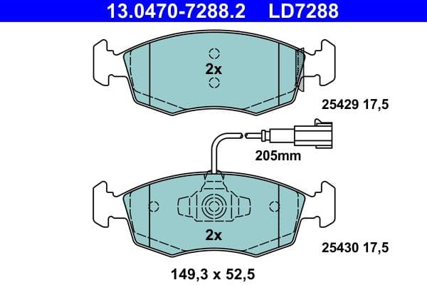 set placute frana,frana disc ATE Ceramic 13.0470-7288.2