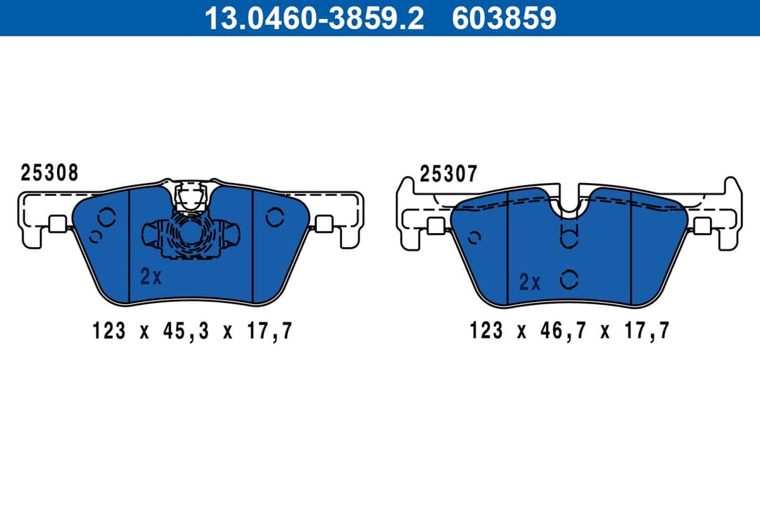 set placute frana,frana disc ATE 13.0460-3859.2