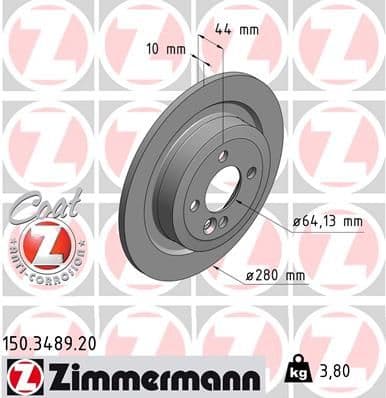 Disc frana ZIMMERMANN 150.3489.20