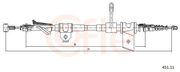 Cablu, frana de parcare COFLE 451.11