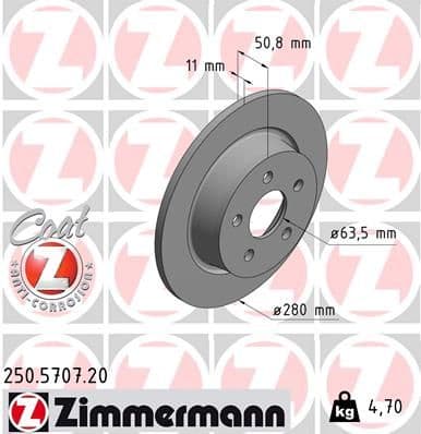 Disc frana ZIMMERMANN COAT Z 250.5707.20