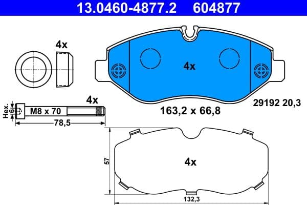 set placute frana,frana disc ATE 13.0460-4877.2