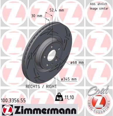 Disc frana ZIMMERMANN BLACK Z 100.3356.55