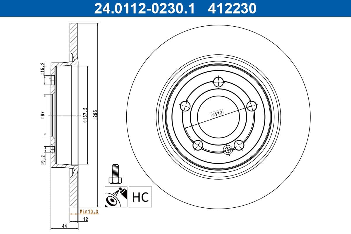 Disc frana ATE 24.0112-0230.1