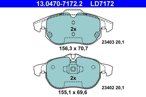 set placute frana,frana disc ATE Ceramic 13.0470-7172.2