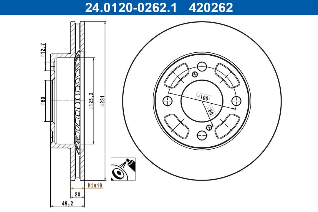 Disc frana ATE 24.0120-0262.1