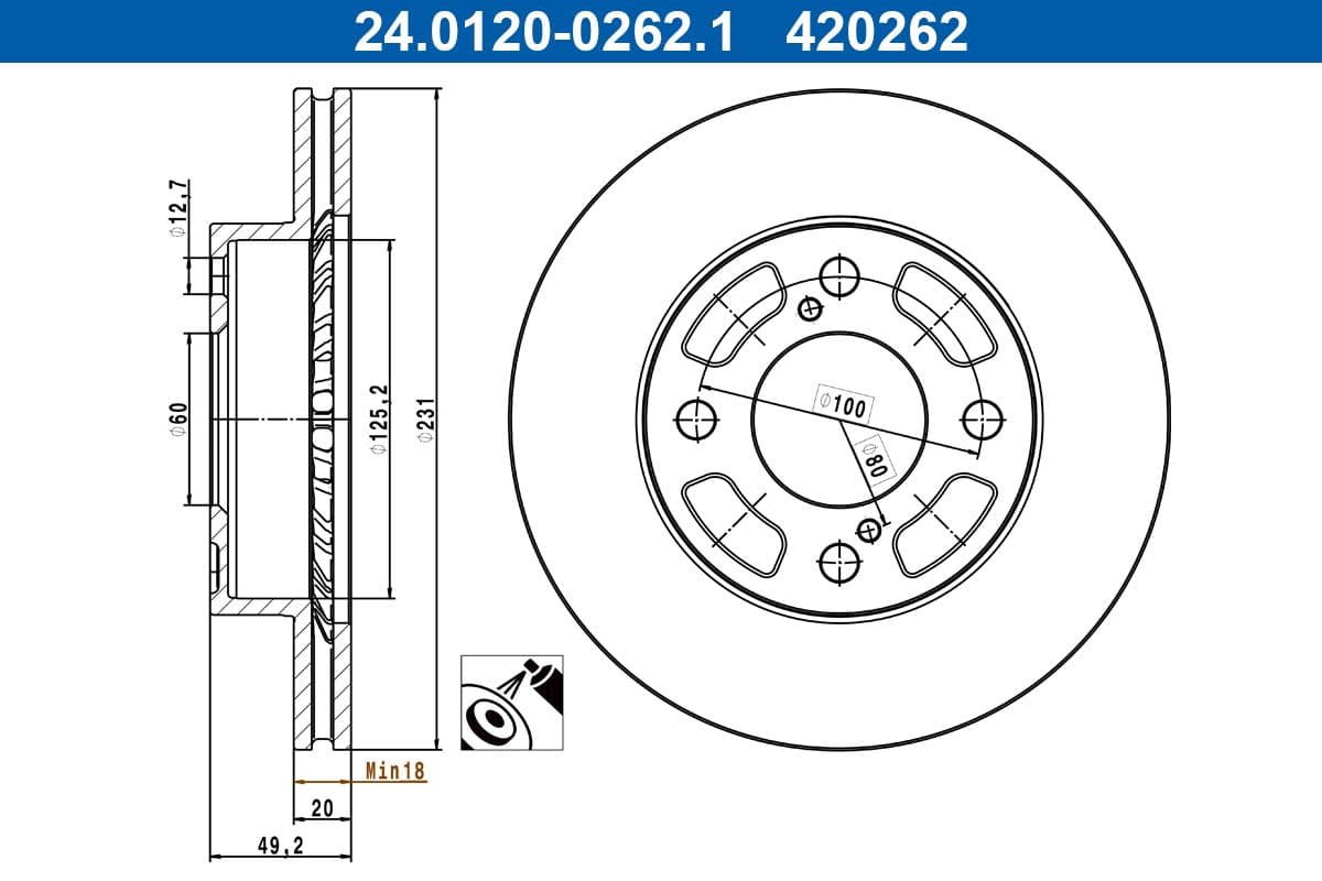 Disc frana ATE 24.0120-0262.1