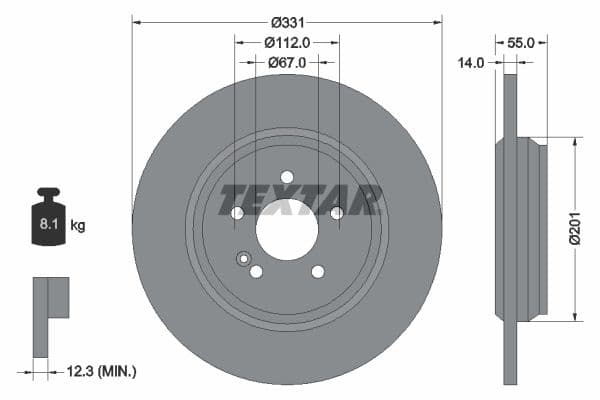 Disc frana TEXTAR PRO 92103303