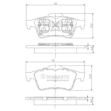 set placute frana,frana disc NIPPARTS J3611045