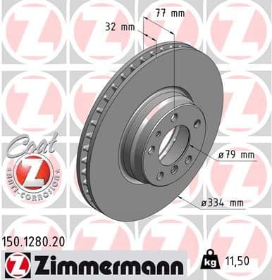 Disc frana ZIMMERMANN 150.1280.20