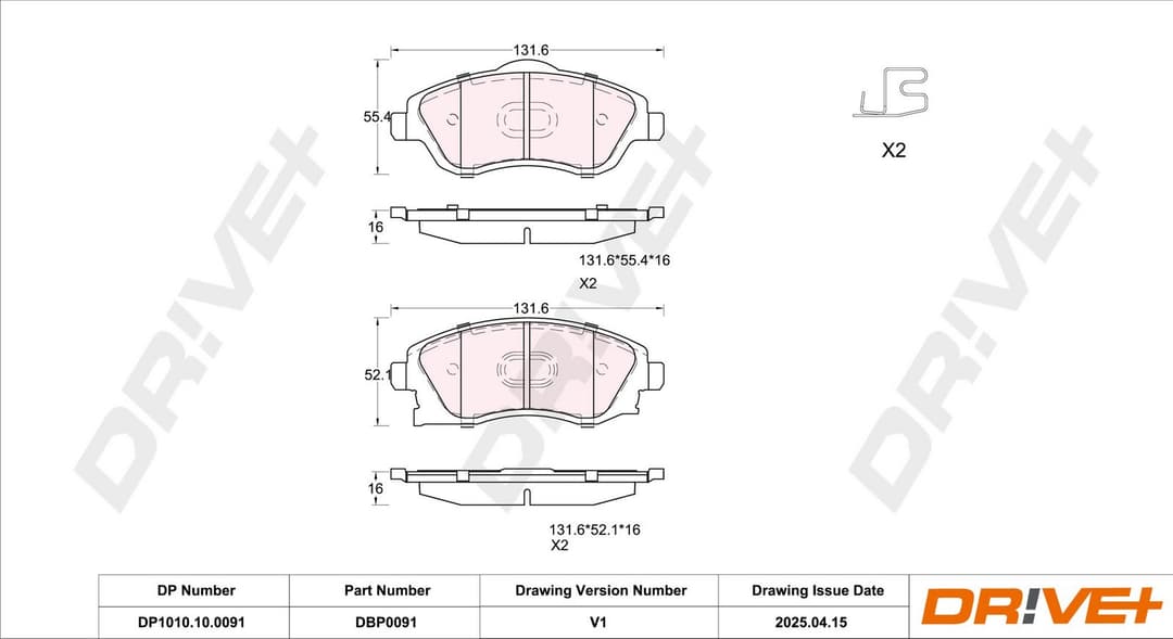 set placute frana,frana disc Dr!ve+ DP1010.10.0091