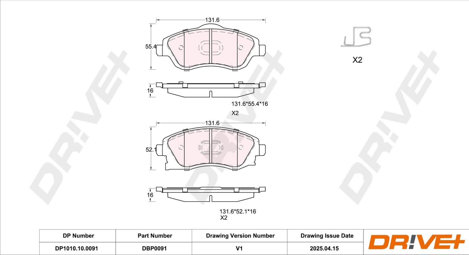 set placute frana,frana disc Dr!ve+ DP1010.10.0091