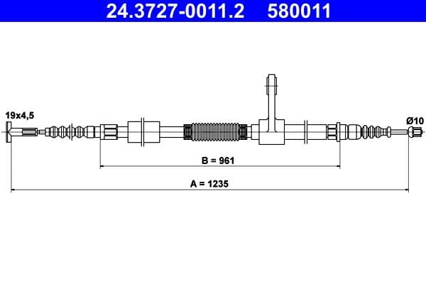 Cablu, frana de parcare ATE 24.3727-0011.2
