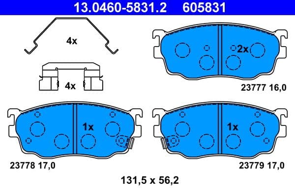 set placute frana,frana disc ATE 13.0460-5831.2