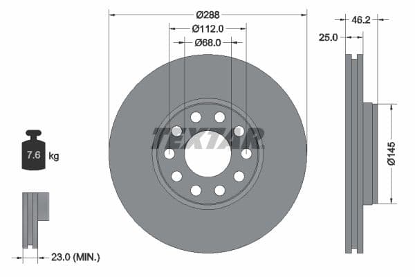Disc frana TEXTAR PRO+ 92121005