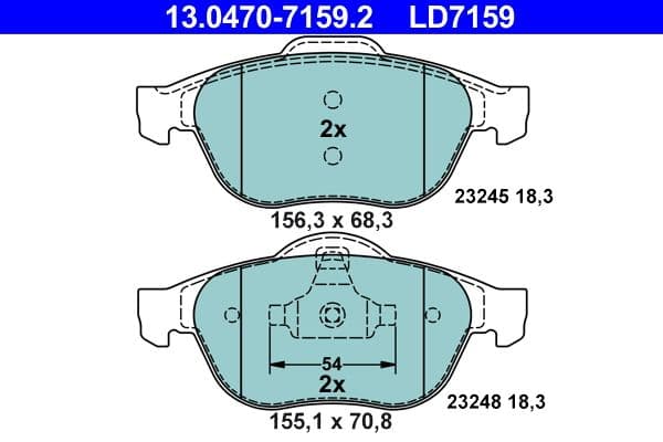 set placute frana,frana disc ATE Ceramic 13.0470-7159.2