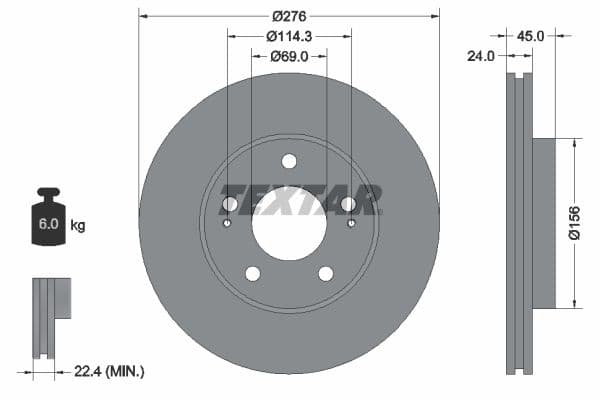 Disc frana TEXTAR 92110700