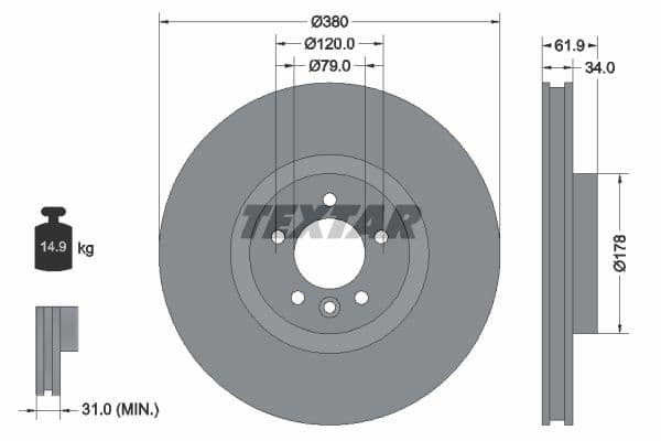Disc frana TEXTAR PRO+ 92235605