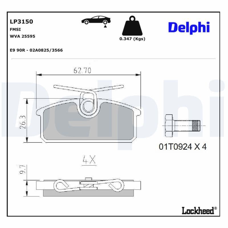set placute frana,frana disc DELPHI LP3150