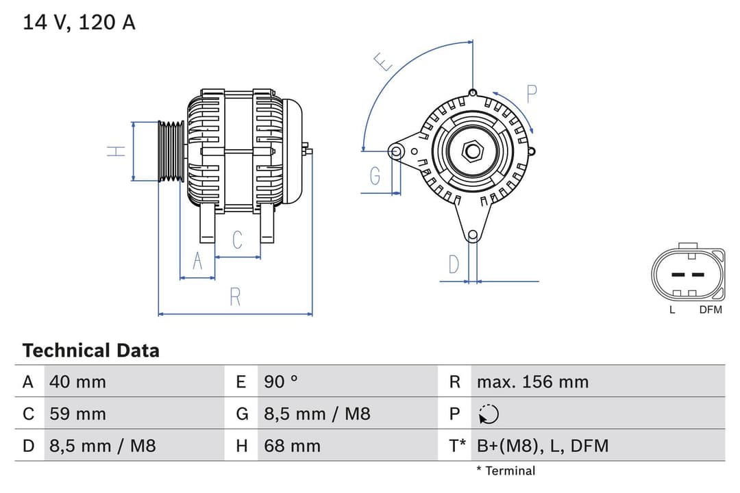 Generator / Alternator BOSCH 0 986 041 890