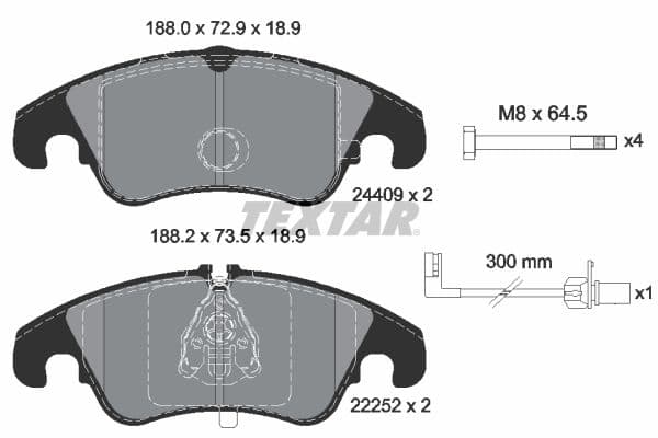 set placute frana,frana disc TEXTAR 2440903