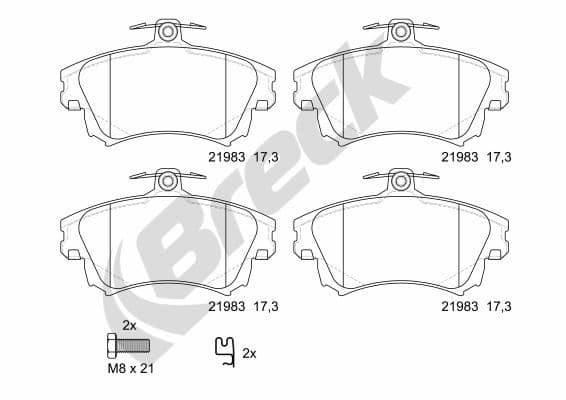set placute frana,frana disc BRECK 21983 00 701 10