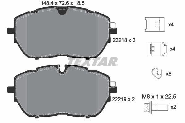 set placute frana,frana disc TEXTAR 2221801