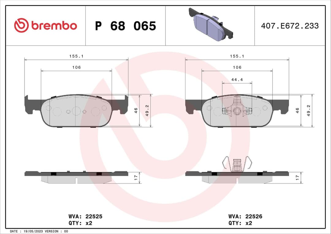 set placute frana,frana disc BREMBO PRIME LINE P 68 065