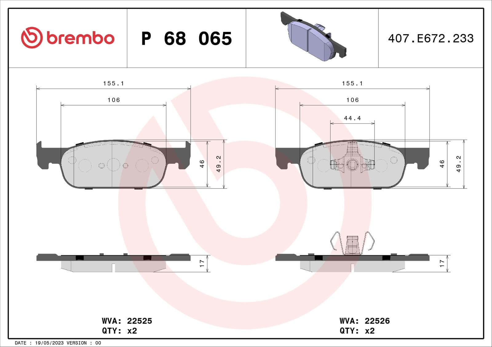 set placute frana,frana disc BREMBO PRIME LINE P 68 065