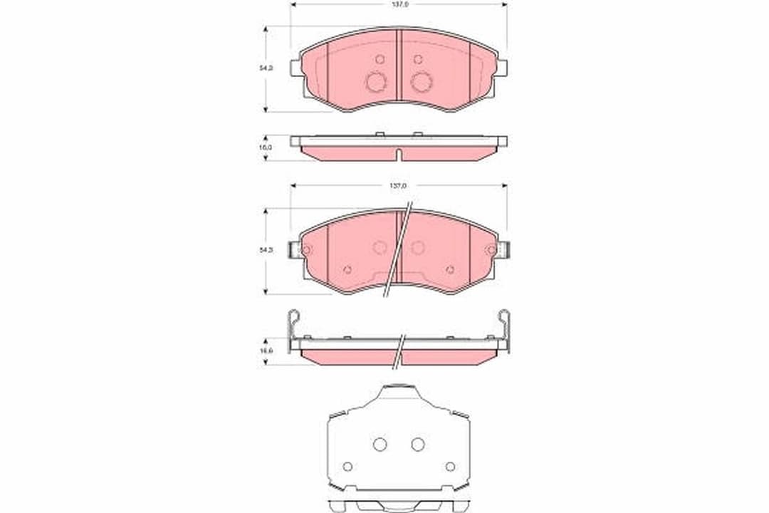 set placute frana,frana disc TRW GDB3365