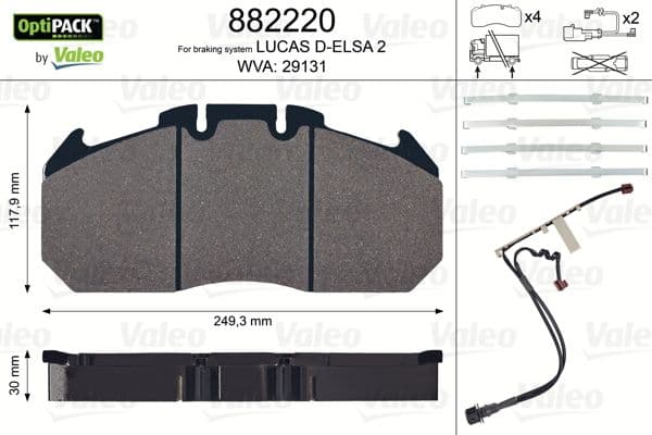 set placute frana,frana disc VALEO OPTIPACK 882220