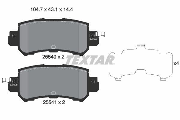 set placute frana,frana disc TEXTAR 2554001