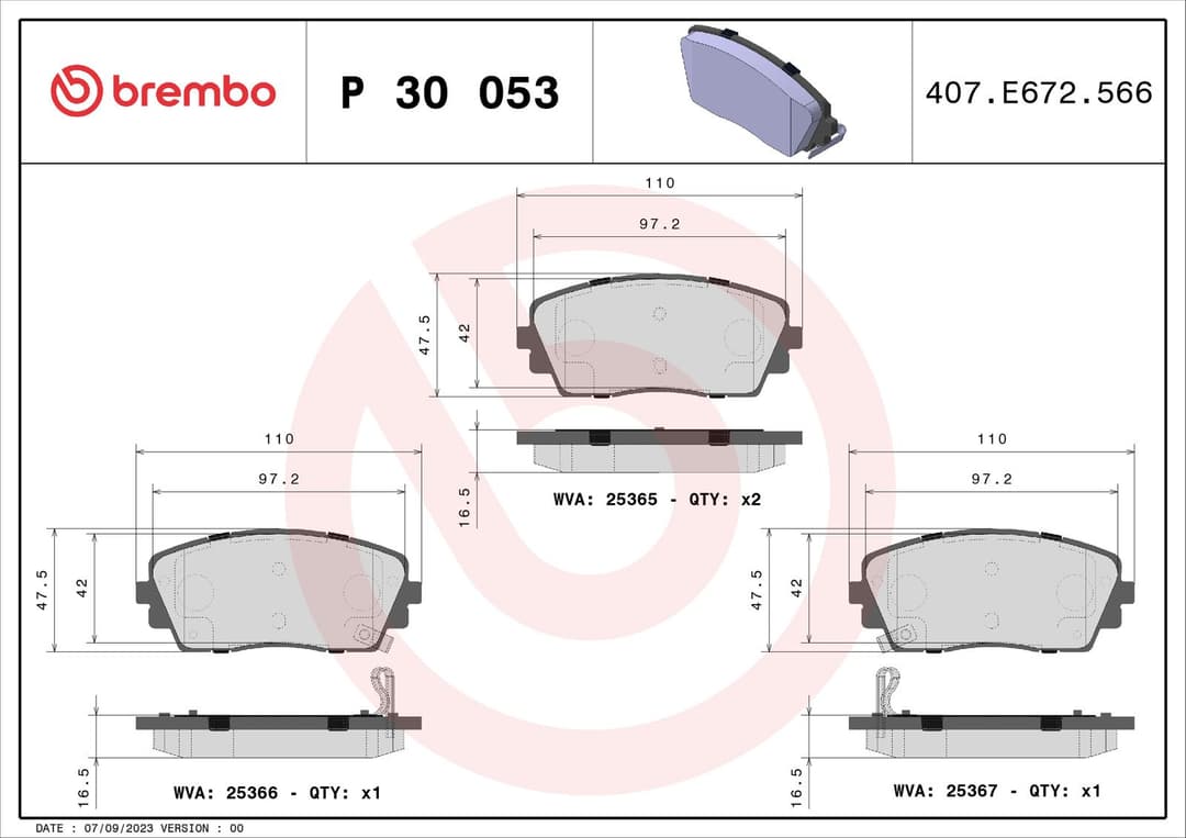 set placute frana,frana disc BREMBO PRIME LINE P 30 053