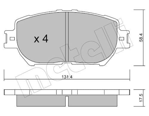 set placute frana,frana disc METELLI 22-0751-0