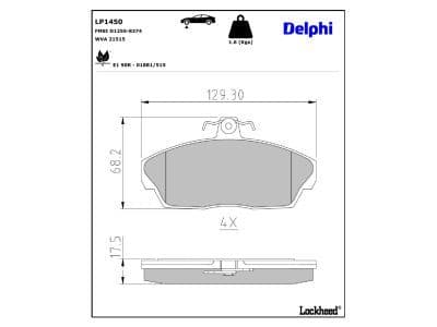 set placute frana,frana disc DELPHI LP1450
