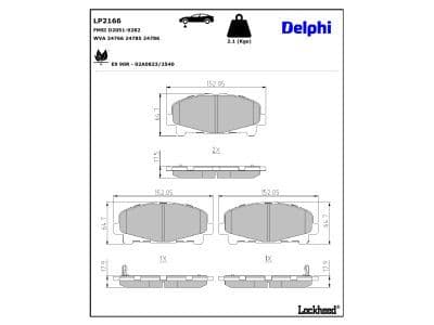 set placute frana,frana disc DELPHI LP2166